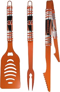 NFL Cincinnati Bengals 3 pc Color BBQ Tool Set, Team Colors, One Size