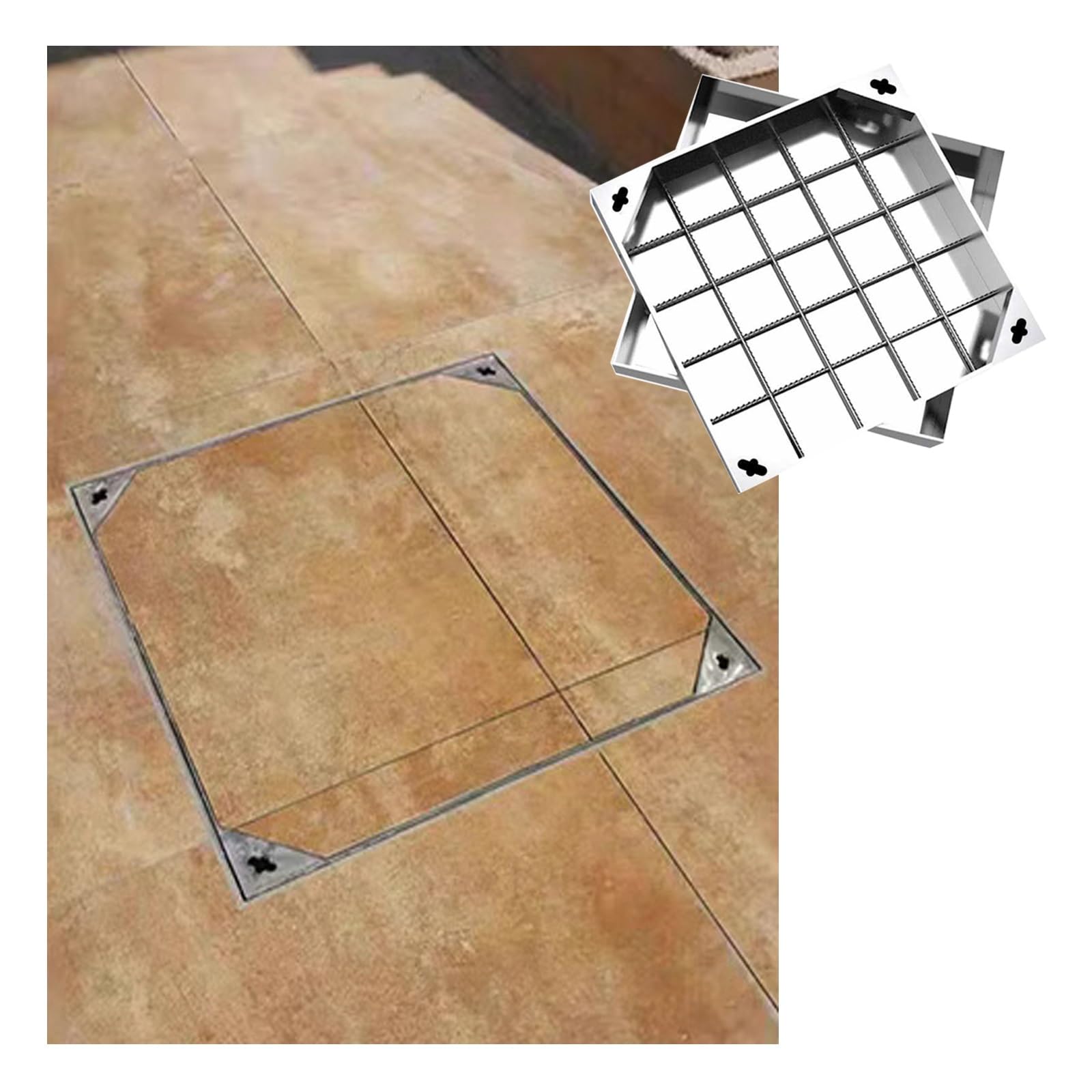 Couvercle de regard invisible pour supprimer les plaques d'égout sur les pavés