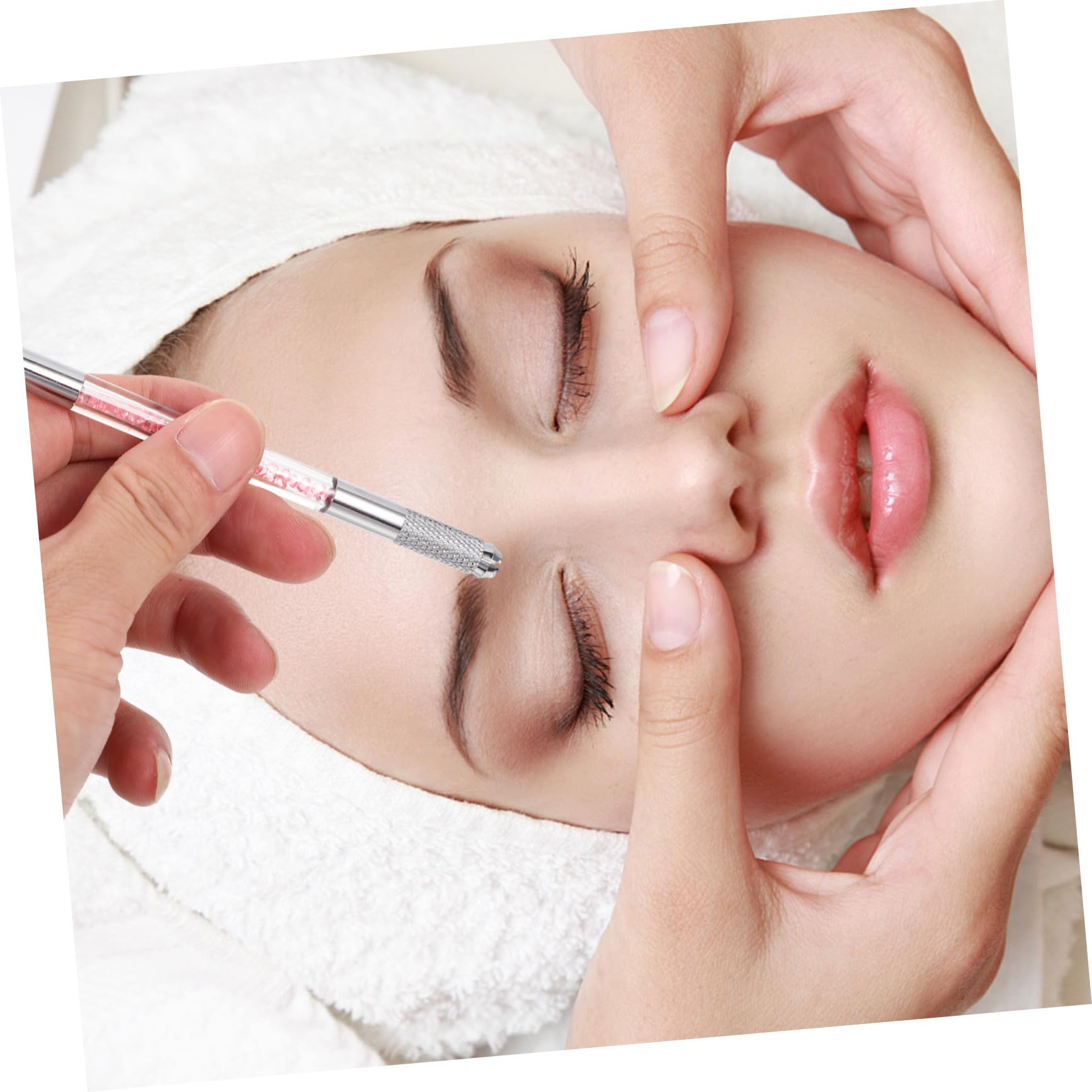 Wasserfester Microblading Augenbrauenstift und Abs Material 10 Stück mit Doppelseitigem Design für Anfänger und Erfahrene Anwender