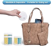 Vista 2 de Organizador de suplementos extra grande y pastillero portátil con 8 compartimentos, dispensador de medicamentos de doble capa, organizador mensual