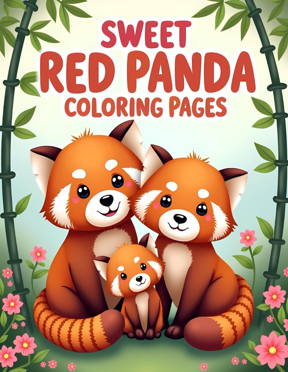 Sweet Red Panda Coloring Pages: Cheerful Red Panda Coloring Pages with Bamboo and Nature Scenes for Kids