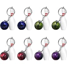 Pack of 8 Mini Bowling Keyrings Bowling Needle Bowling Party Bag Keychain Mini Bowling Pendant Mini Porte-Cl s Bowling Key Buckle for Friends Children Family