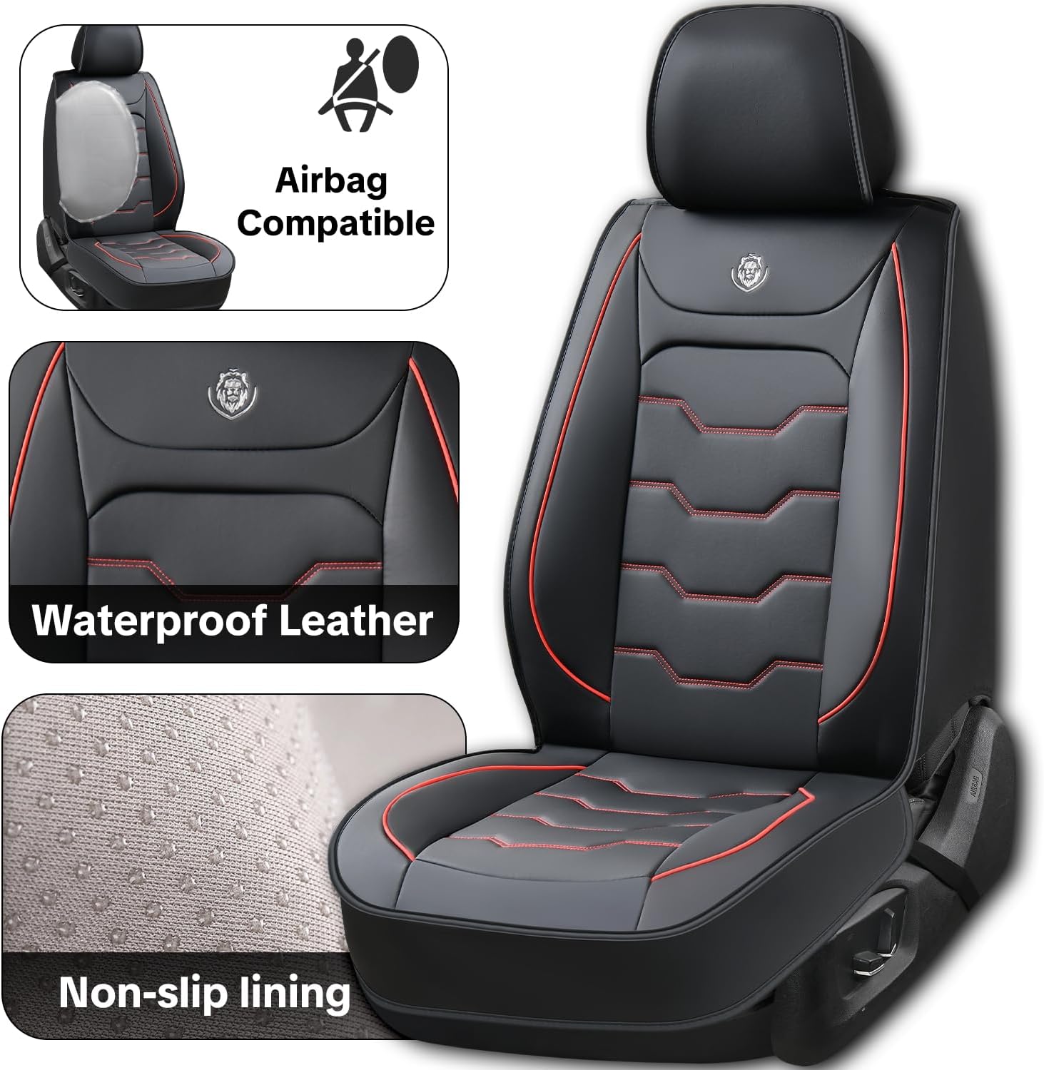 car seat Covers for Honda Accord Sport 2013-2017,Waterproof Faux Leather,Easy Installation for car Seats,5-seat Full Set,360° Protection for car Interior