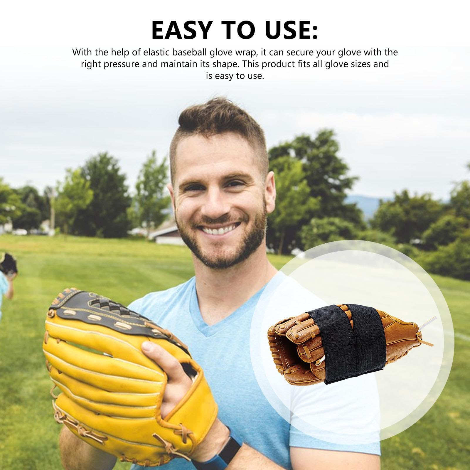 Cinghia per guanto da baseball, fascia per guanti da softball, accessorio per guantoni da baseball, fascia elastica per guanti da baseball, fascia di fissaggio per guanti da softball, fascia di