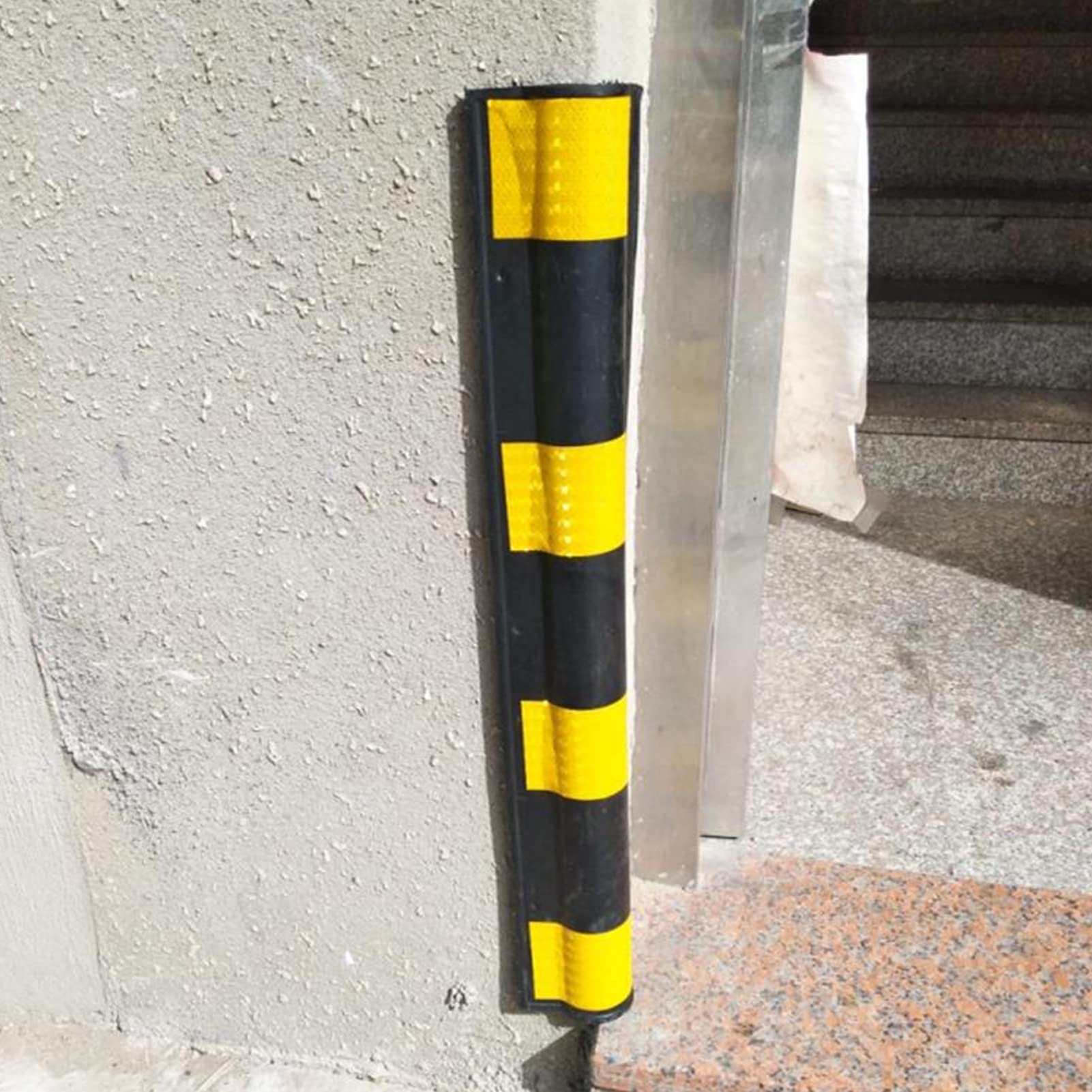 Protectores de Pared para Garaje, Protectores de Esquina de Goma para Aparcamiento de Coches - Protector de Pared Reflectante para garajes, Protector de Columna de Aparcamiento de 1 cm de gr