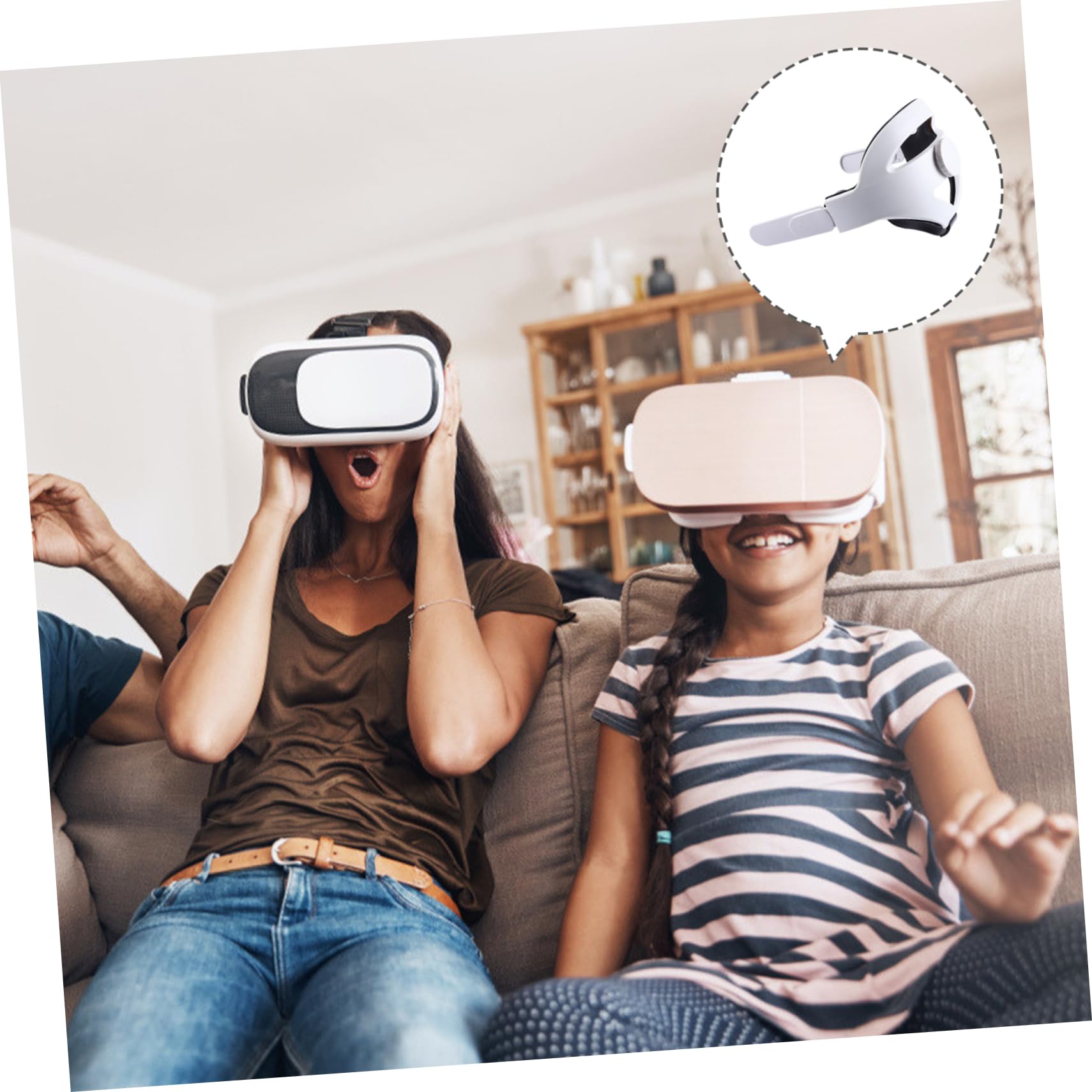 VILLCASE Vr Headset Ersatzstirnband Verstellbar aus Abs Kunststoff mit Kopfpolster für Vr Brille 2 Komfortabler Riemen mit 360° Drehknopf Vr Headset Zubehör für Stabilen Halt und Balance