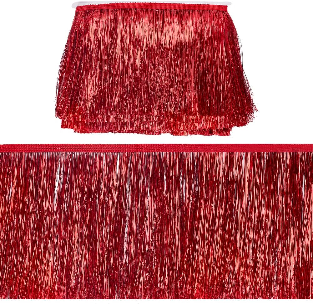 Amazon.com: MAYJOYDIY 11Yards Red Wide Metallic Fringe Trim Tinsel 6 ...