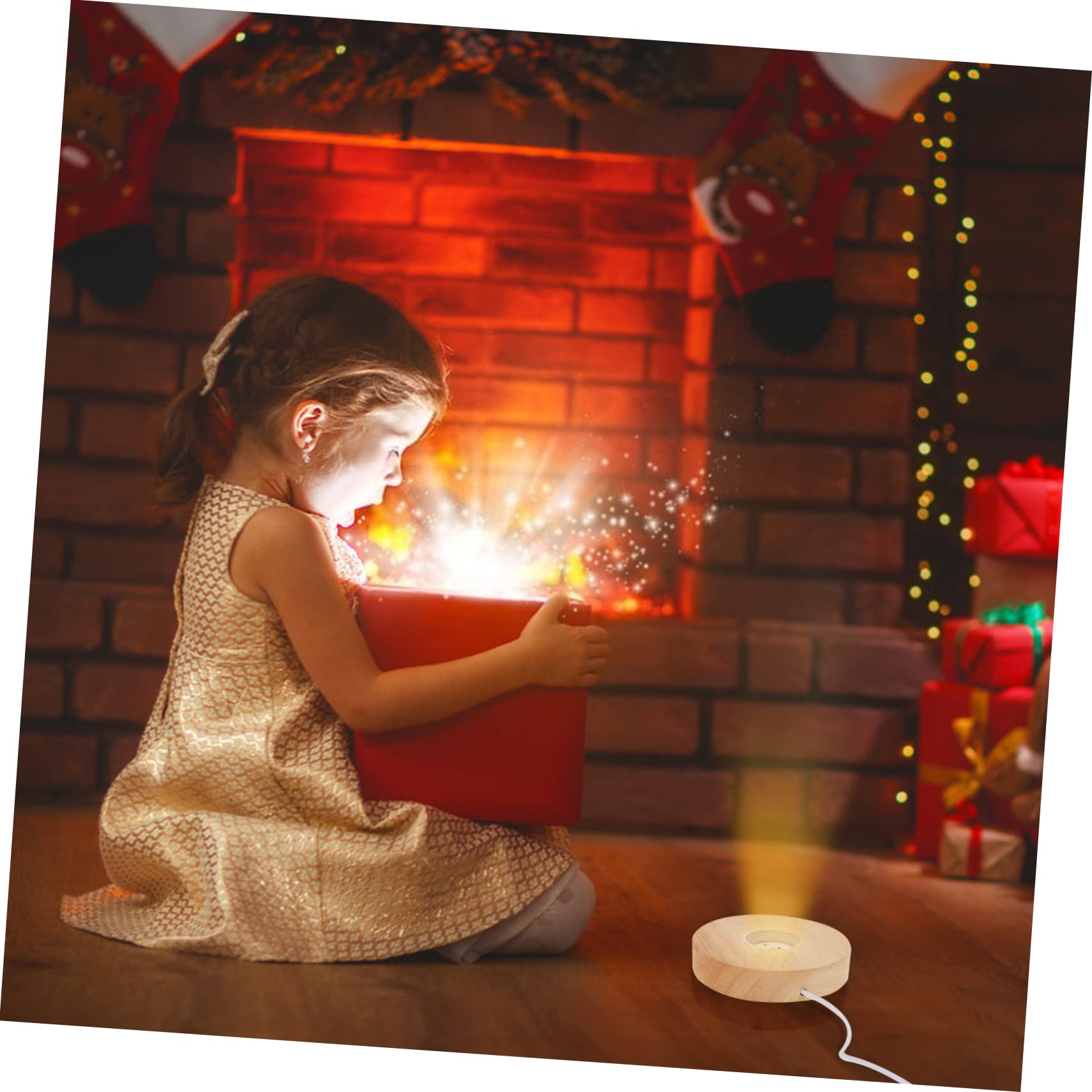 Support Lumineux Pour Boule De Cristal - Base Carrée Transparente éclairée - Décoration Maison, Lampe D'ambiance