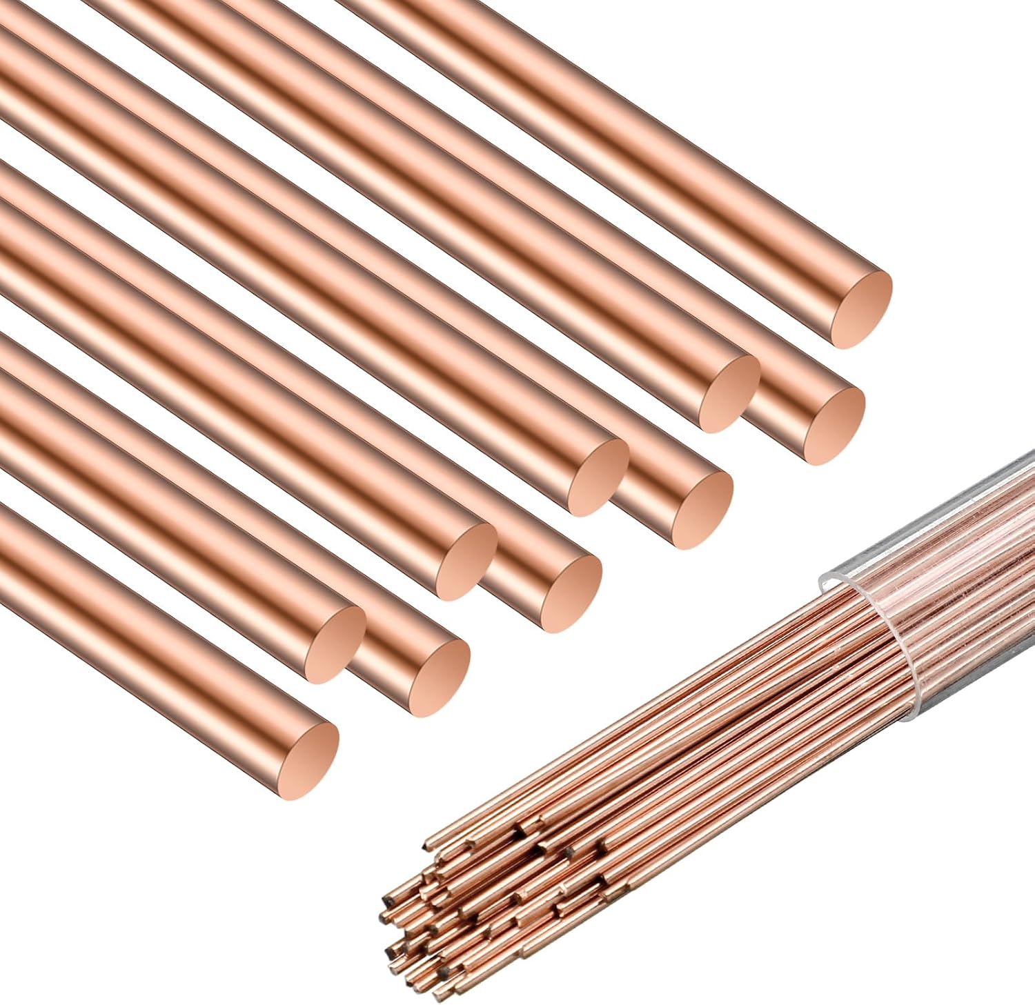 Fumete 20 Sticks 15% Silver Brazing Rods Aws Bcup-5 Solder Phos Copper Brazing Alloys Round Welding Rods Industry 0.04"x9.84" for Air Conditioning Refrigerator Cold Storage HVAC Units