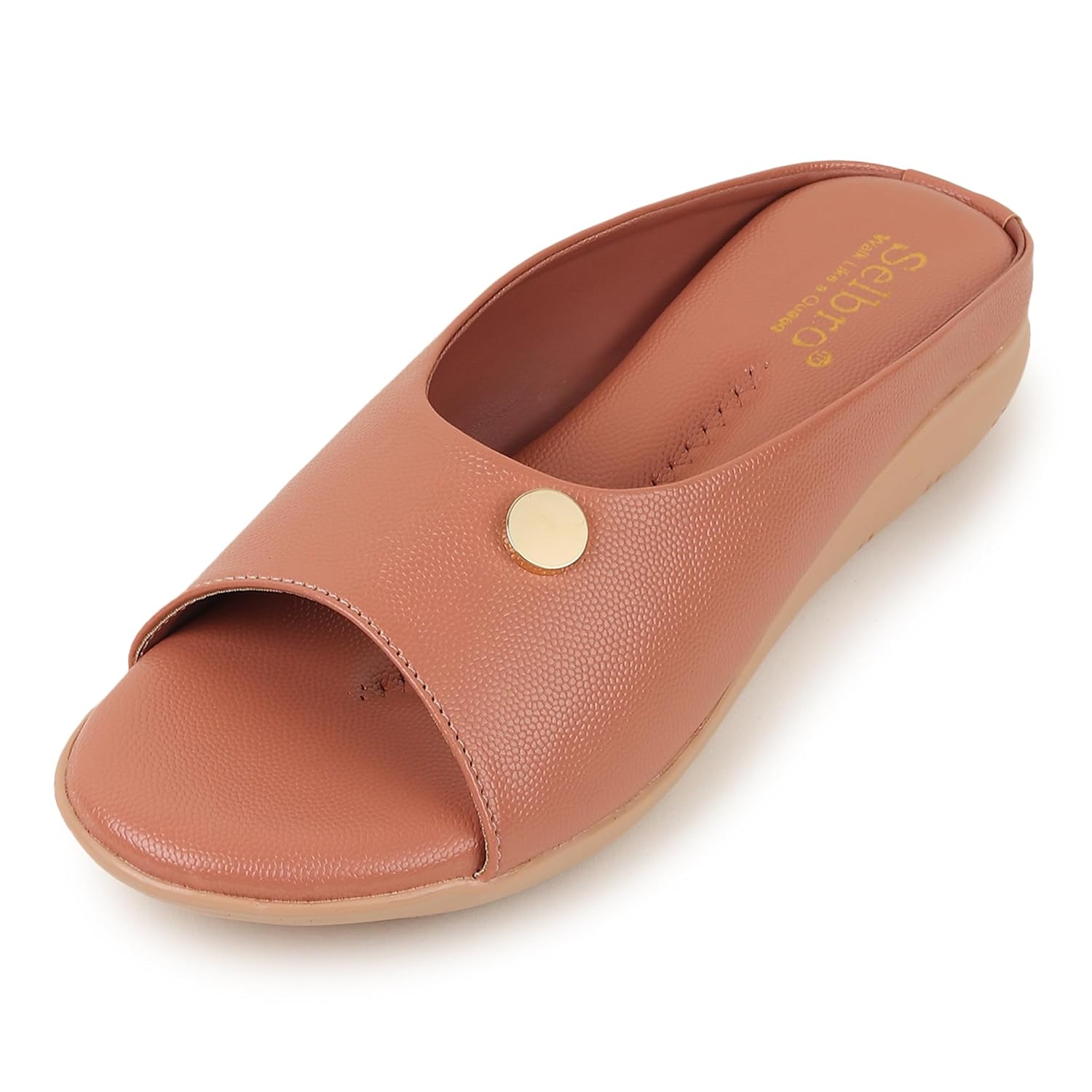 SELBRO Women’s Stylish Fashionable Flat-Heeled Simple V Style Slippers For Girl’s & Women’s- 1 Inches heel SLP-58