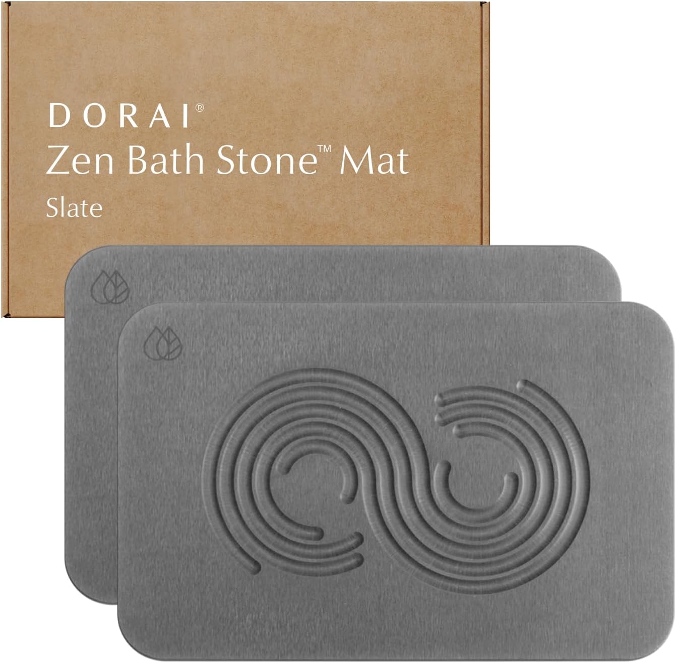 Amazon.com: Dorai Home Bath Stone Mat 23.6"x15.4" (2-Pack) – Quick-Dry ...