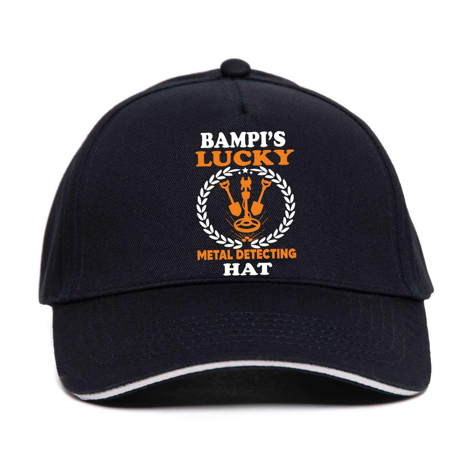 Print4U Bampi's Lucky Metal Detecting Baseball Cap Gift Father's Day Birthday Black