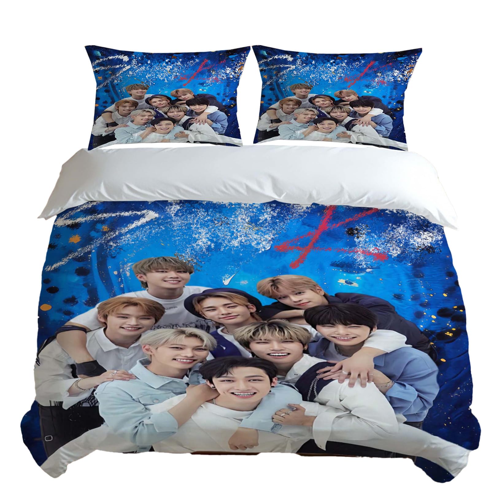 GZYZHMAE Stry Bedding Single, Quilt Cover 200 * 135CM Pillowcases 80 * 80CM 3 Pieces Soft Smooth 3D Printed Duvet Cover Sets Merch Gift for Fans