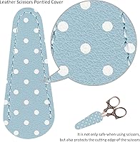 Vista 4 de BIHRTC Tijeras pequeñas para manualidades de 4.5 pulgadas, con cubierta de cuero, multiusos, vintage, punta de acero inoxidable, herramienta