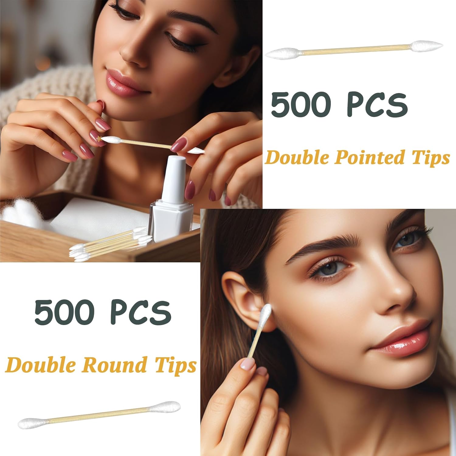 Bboo Cotton Swabs Bulk - Biodegradable Double Ended Swabs for Gun