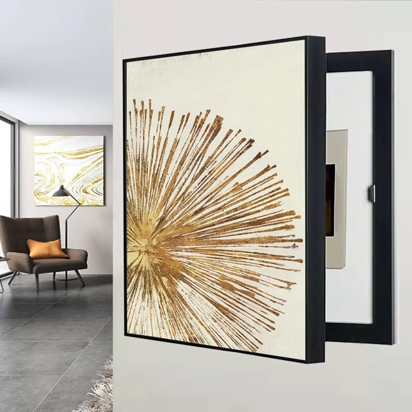 POCHY Quadro Elettrico Pittura Decorativa Copertura Del Quadro Elettrico, Copertura Decorativa Per Scatola Dei Fusibili da Parete(C,40X60CM(15.7x23.6in))