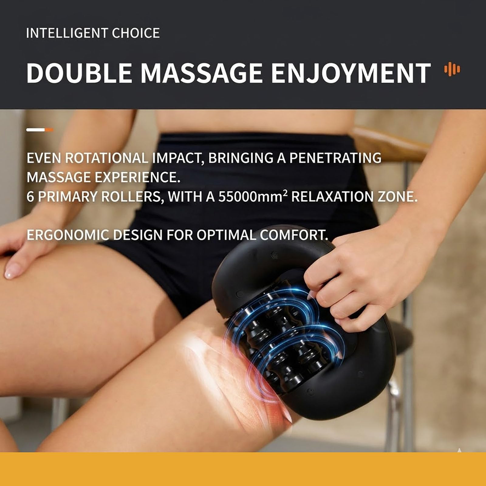 Body Sculpt Roller, Masajeador Anticelulítico Rodillo Eléctrico, 3 Niveles de Intensidad, Alivia la tensión muscular, Masaje Profundo Piernas y Cuerpo (Sin base)