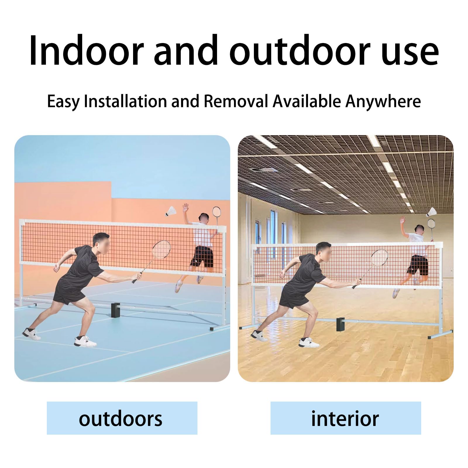 Generico Net di Pickleball Pesante Regolabile Badminton e pallavolo Rete per Durata 39~61" H 20'W(6.1m)