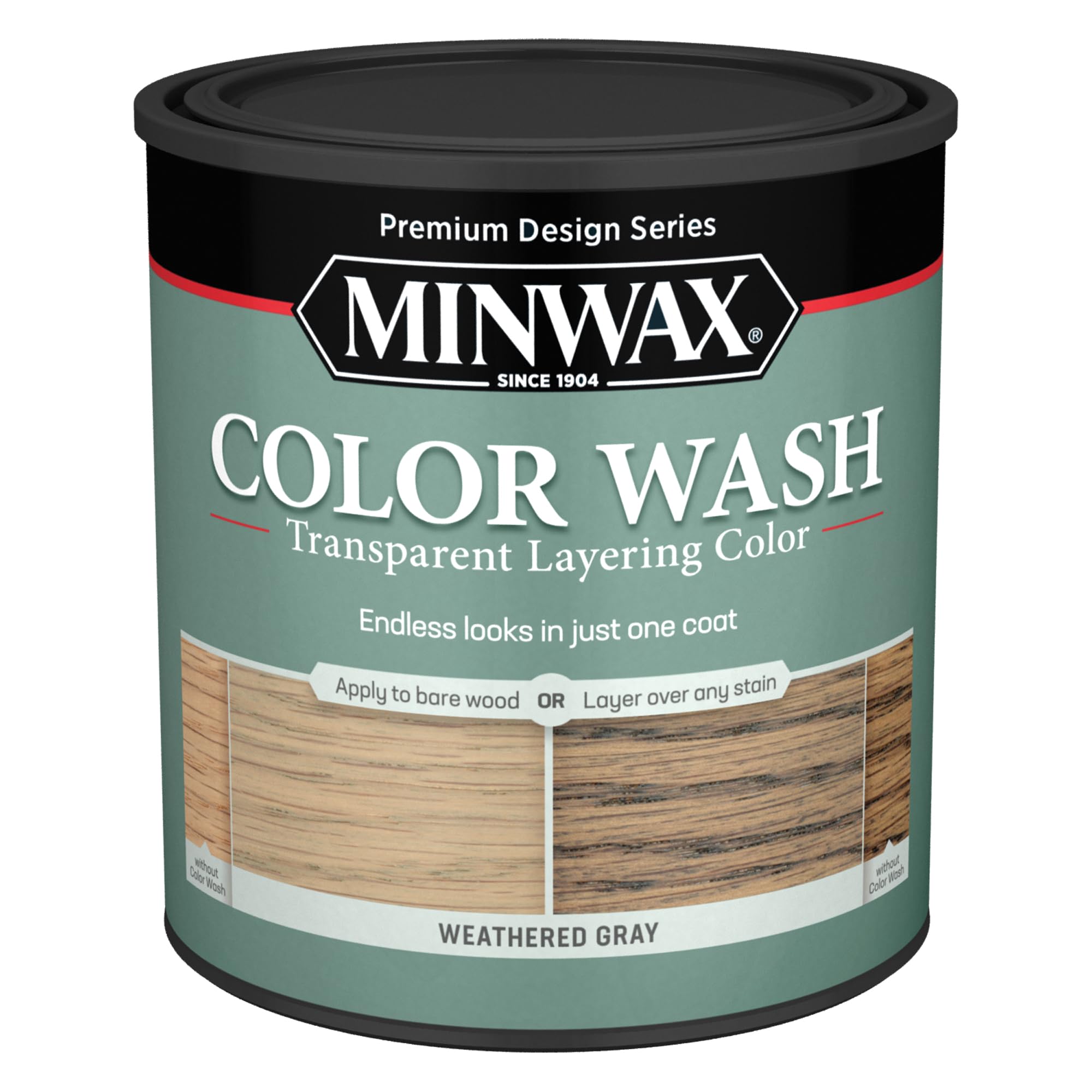 Minwax 400140000 Wash Transparent Layering Color, Weathered Wood, 1 Quart
