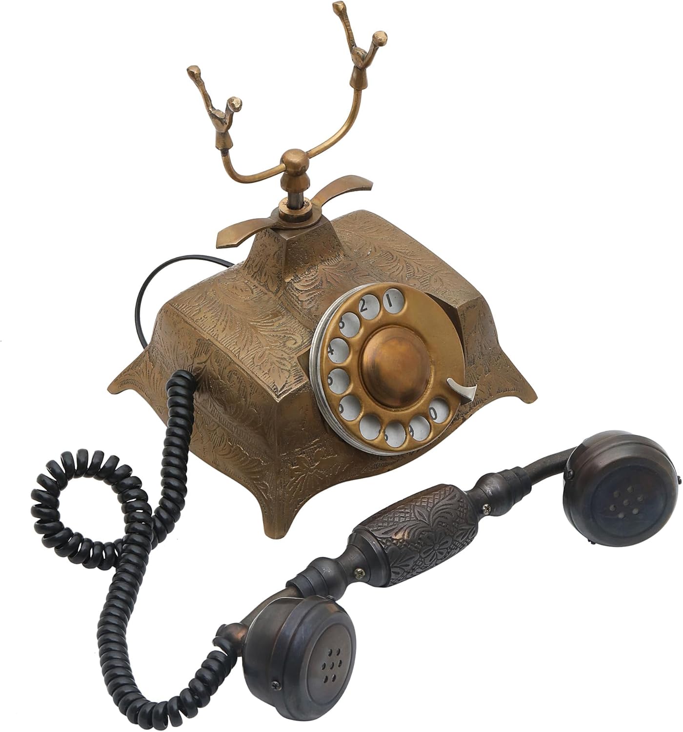 Decorative Antique Classy Table, Non-Functional Unique Gift Replica Retro Era Telephone, Antique Style - VintiquE