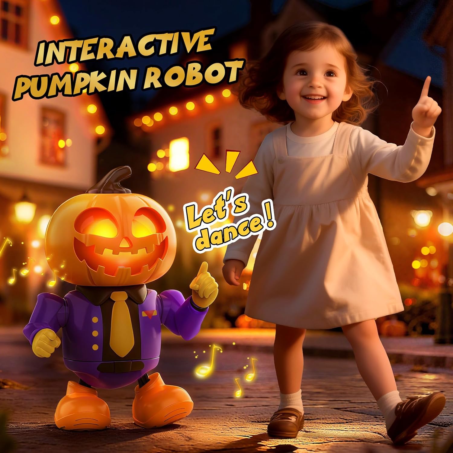 Blasland Baby Dancing Music Pumpkin Toys, Fun Interactive Dancing Robot with Light Up Eyes, Birthday Christmas Toys for Baby Boy Girl 3 4 5 6 - Image 2