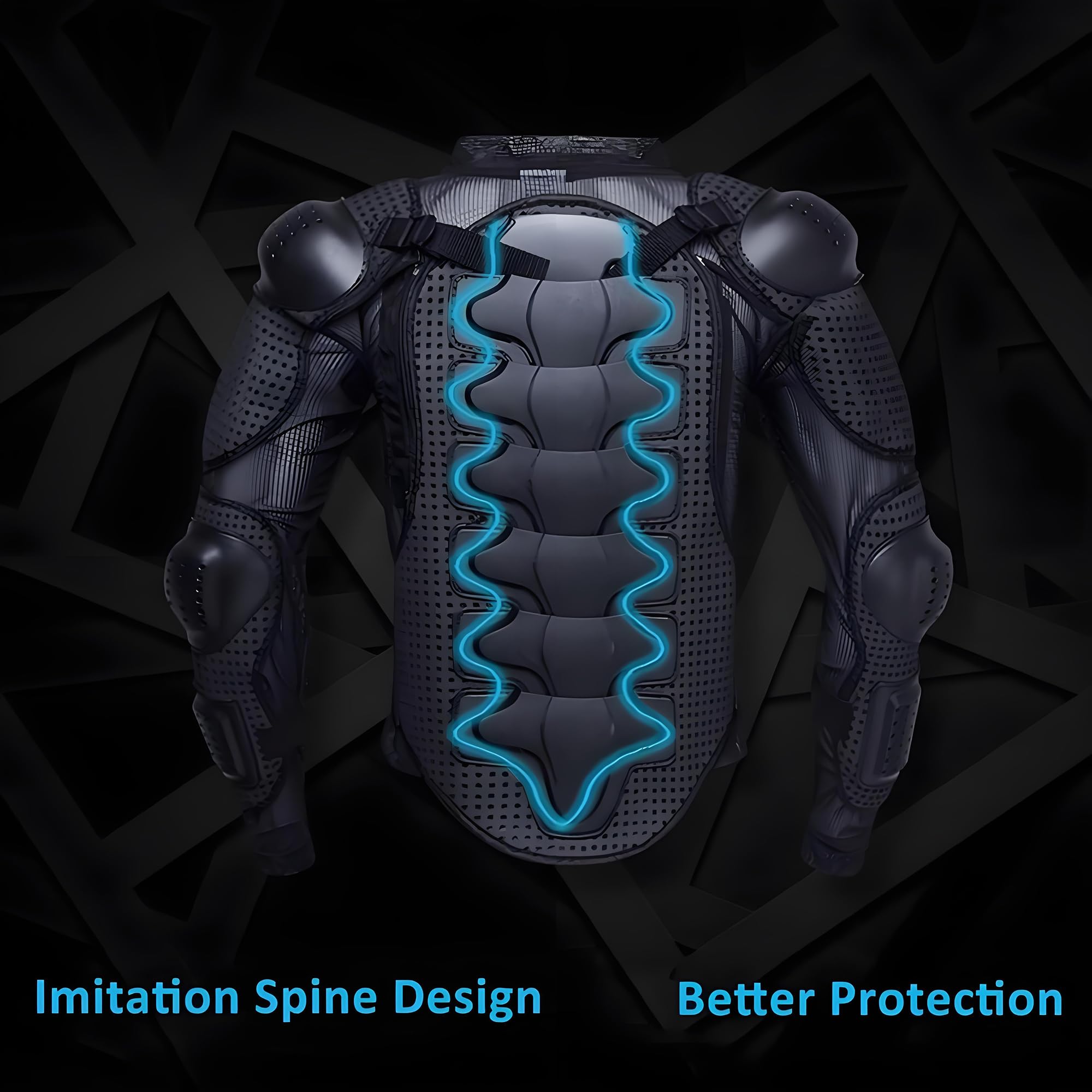 Motos Coraza Protector Chaleco Armadura Peto de Motocross Montaña Ciclismo Patinaje Snowboarding con Protección de Pecho y Espalda Negro 2XL