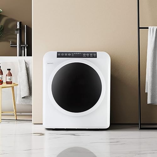 Miniatura 9 de ROVSUN Secadora de ropa portátil de 13.2 libras, 3.5 pies cúbicos de alta gama con pantalla táctil LED, bañera de acero inoxidable para apartamento,