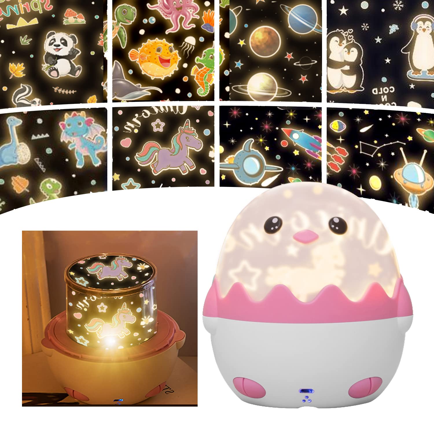 MUSUNFE Star Night Light Projector for Girls Unicorn Night Light - Baby Rainbow Stars Projected on Ceiling for Kids Lights in Bedroom