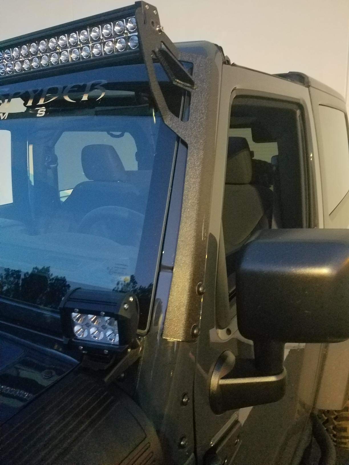 Kit staffe montaggio barra led 50cm su cofano Jeep Wrangler TJ