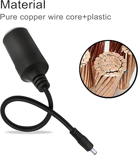 Miniatura 5 de GINTOOYUN Cable de alimentación para encendedor de cigarrillos de 12/24 V, CC de 0.217 in x 0.083 in, adaptador de enchufe macho a hembra, para