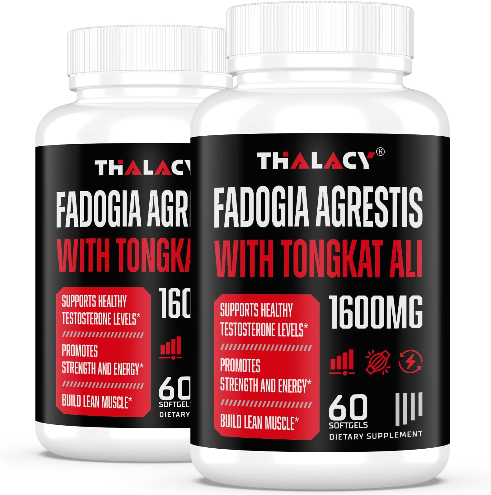 1600mg Fadogia Agrestis, Tongkat Ali & Ashwagandha Supplement, 120 Softgels