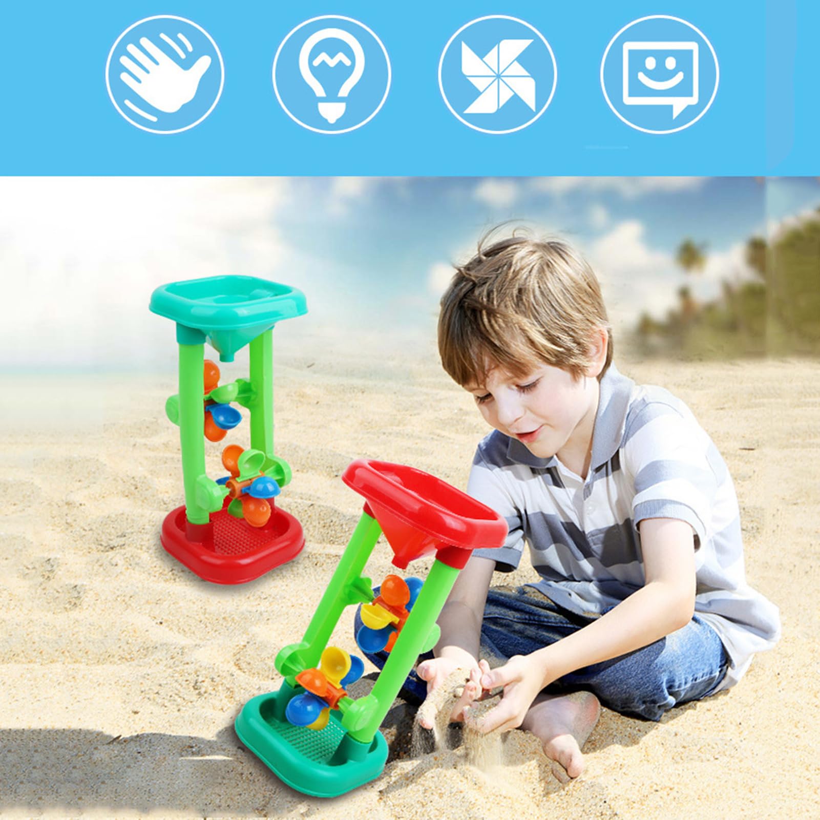 Torre De Agua De - De aren-a con Rueda, Accesorio para Mesa De aren-a Y Agua, Juego Creativo De Arenero con Molino Viento Giratorio para Niños Torre De Agua De - De aren-a con Rueda, Accesorio para Mesa De aren-a Y Agua, Juego Creativo De Arenero con Molino Viento Giratorio para Niños