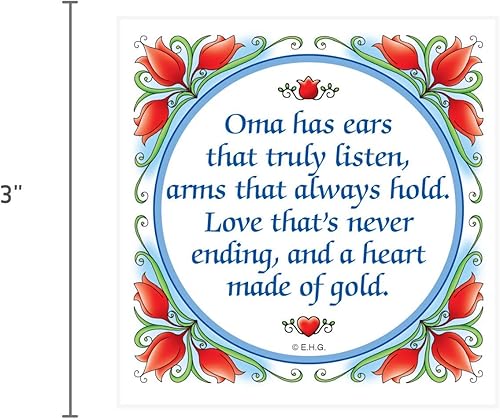 Vista 2 de Essence of Europe Gifts Imán alemán de azulejos de cocina Oma