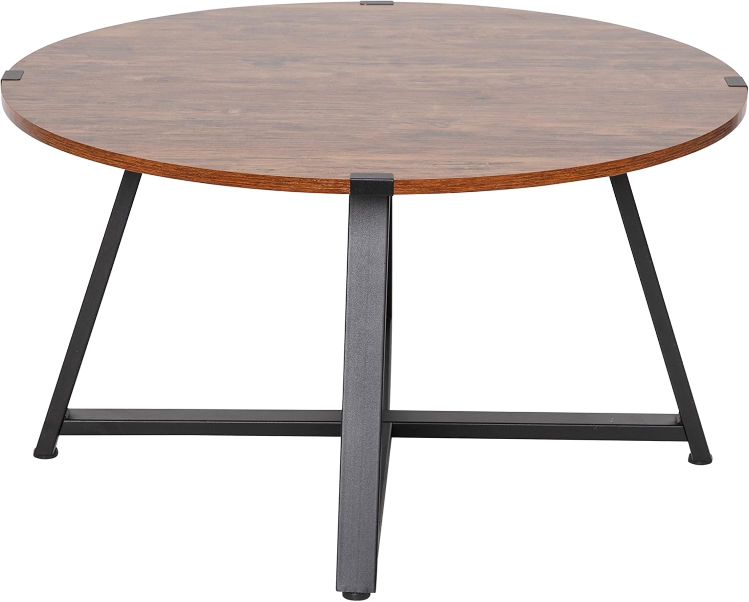 Buy Merrick Lane Malta Coffee Table Walnut Wood with Black XFrame Base