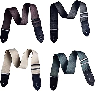 4 Pcs Guitar Straps, Adjustable Acoustic and Electric Bass Strap, Acoustic Electric Guitar Straps for Musical Instrument