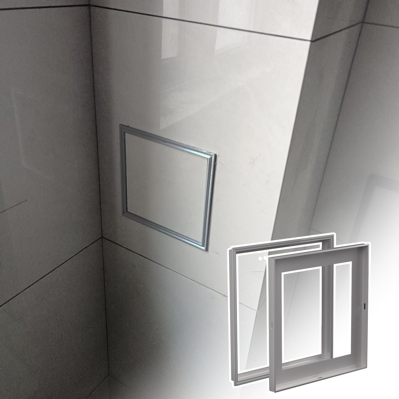 Access Panel for Drywall Aluminum Alloy Recessed Wall Access Panel For Tile, White/Grey Access Panel Hatch Hidden, Removable Loft Hatch Wall Hole Cover 6x6/ 12x12"(Gray,15x15cm(5 7/8x5 7/8"))