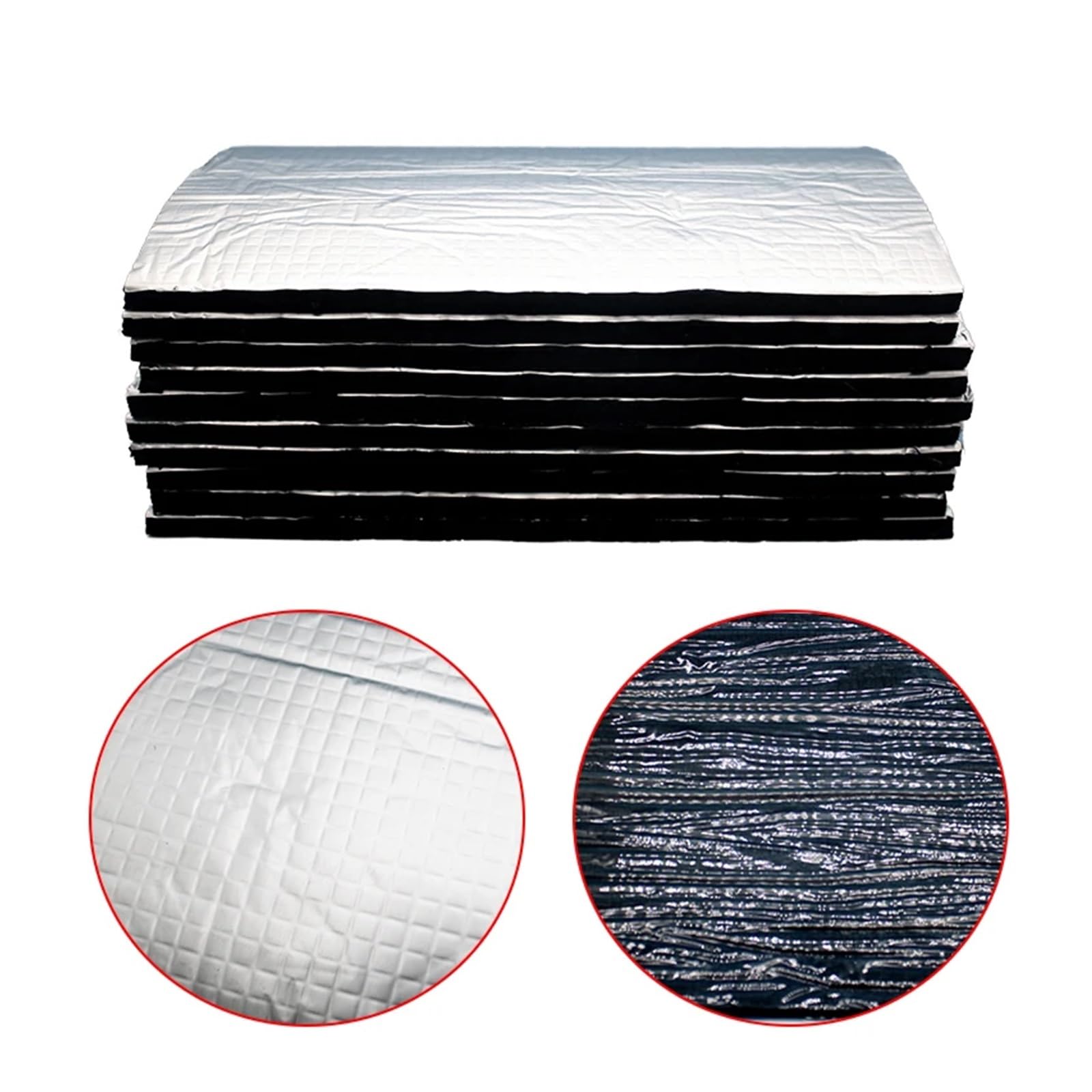Espuma de aluminio autoadhesiva 10 Uds. Estera de aislamiento térmico amortiguador sonido 10mm for coche y furgoneta, acústico for capó , estera for motor