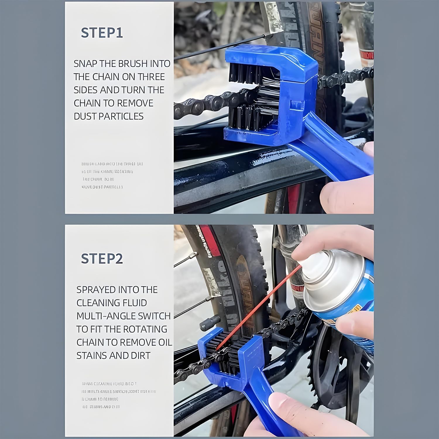 Oblivion Chain Cleaner Brush - Multi-Purpose Bike Chain Brush Cleaning Tool for Motorcycles & Cycles, Durable Soft & Long Bristles Ideal for Quick Cleaning of Cycles & Bicycles Maintenance (Pack of 1) 3