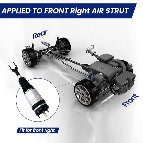 Miniatura 3 de KEIYSHOLCK Reemplazo de suspensión de puntal neumático delantero derecho para Jeep Grand Cherokee SRT SRT8 Limited Overland Summit 11-16 Cherokee