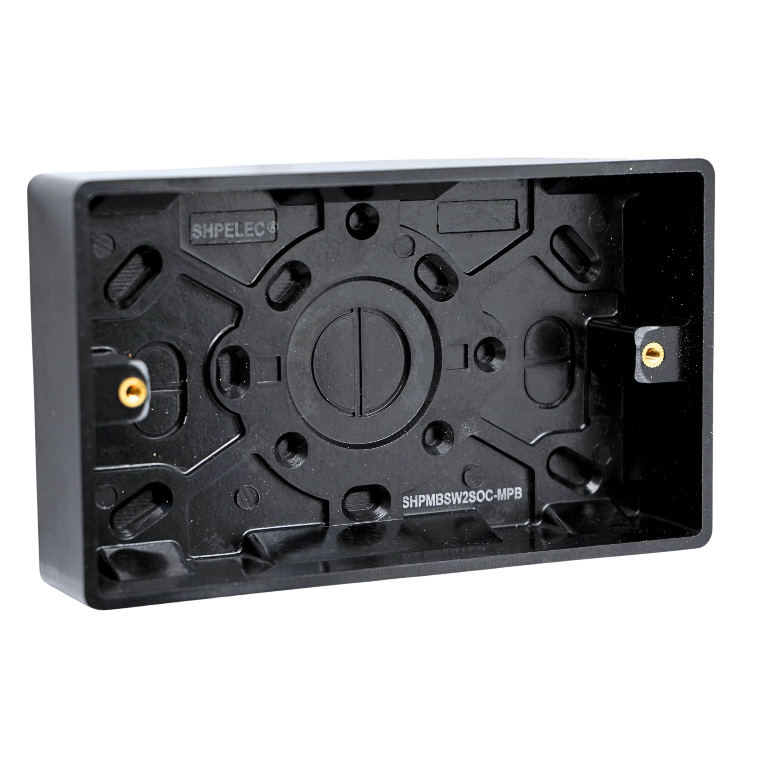 SHPELEC® 2 Gang Surface Mount Pattress Box - 25mm Deep, Black, 1 PACK - Image 3