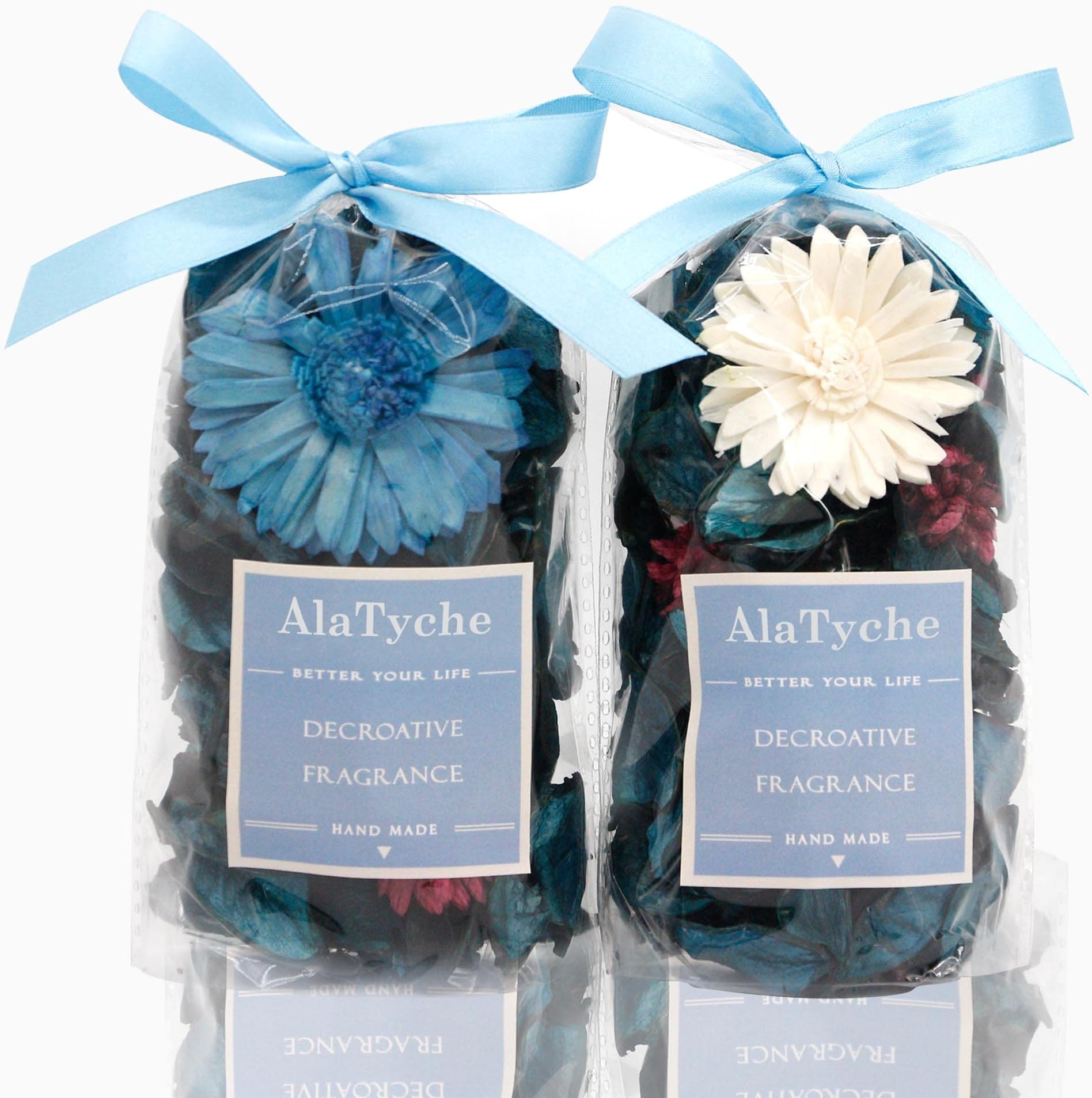 Teal Potpourri Bags, Potpourri Bowl Filler, Ocean Scented Potpourri Dried Flower, Home Fragrance Sachet of Petal, Beach Wedding Party Vase Decor (Coastal Breeze)-Small