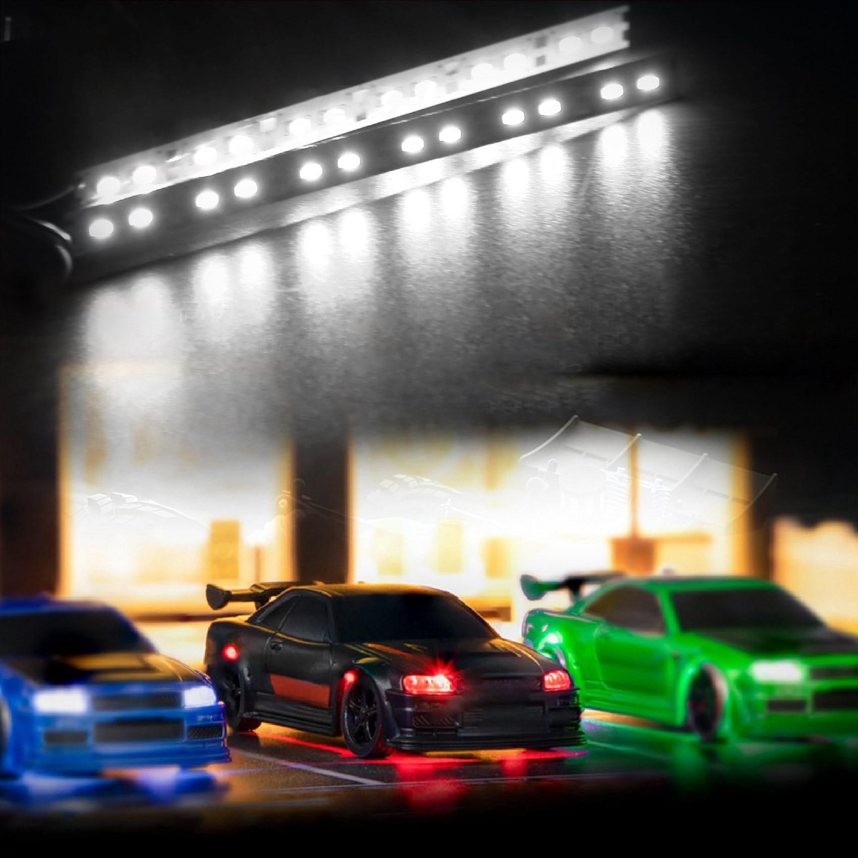 24 Luces LED para Chasis, Tira de Luces LED de Metal de 6 V para 1/10 1/8 RC Car Crawler,