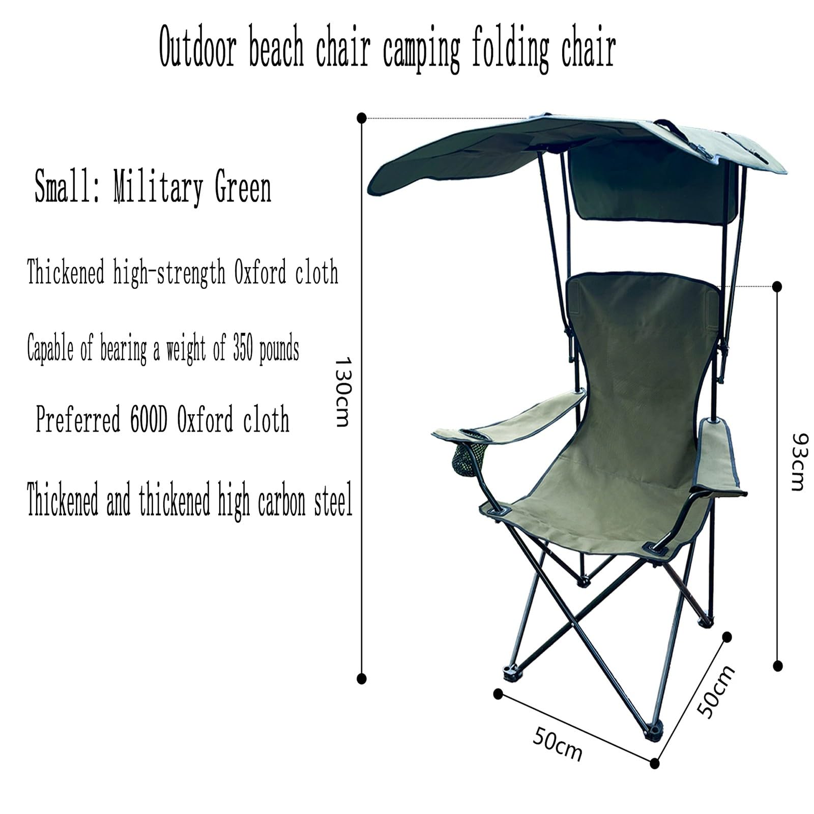 Chaise de Camping Pliable Surdimensionnée Portable avec Porte Gobelets et Accoudoirs Cadre Stable pour Extérieur Intérieur Camping Pêche Couleur Noir Gris D