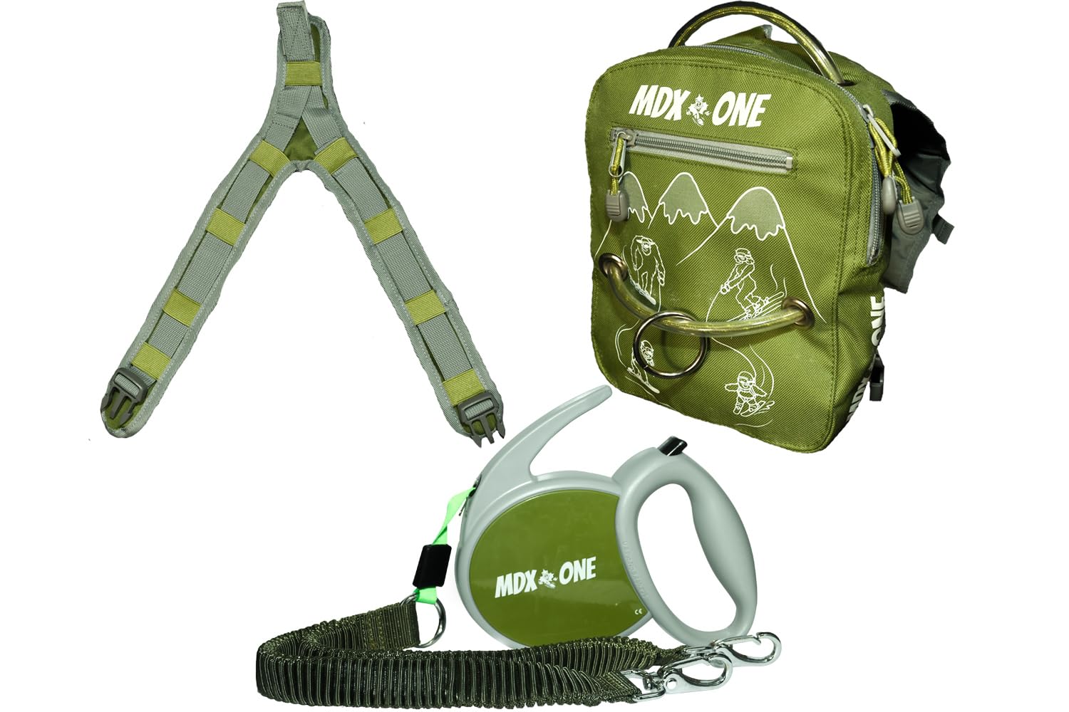 MDXONE Harnais de snowboard pour enfants avec laisse rétractable, élastiques absorbants et harnais de siège amovible