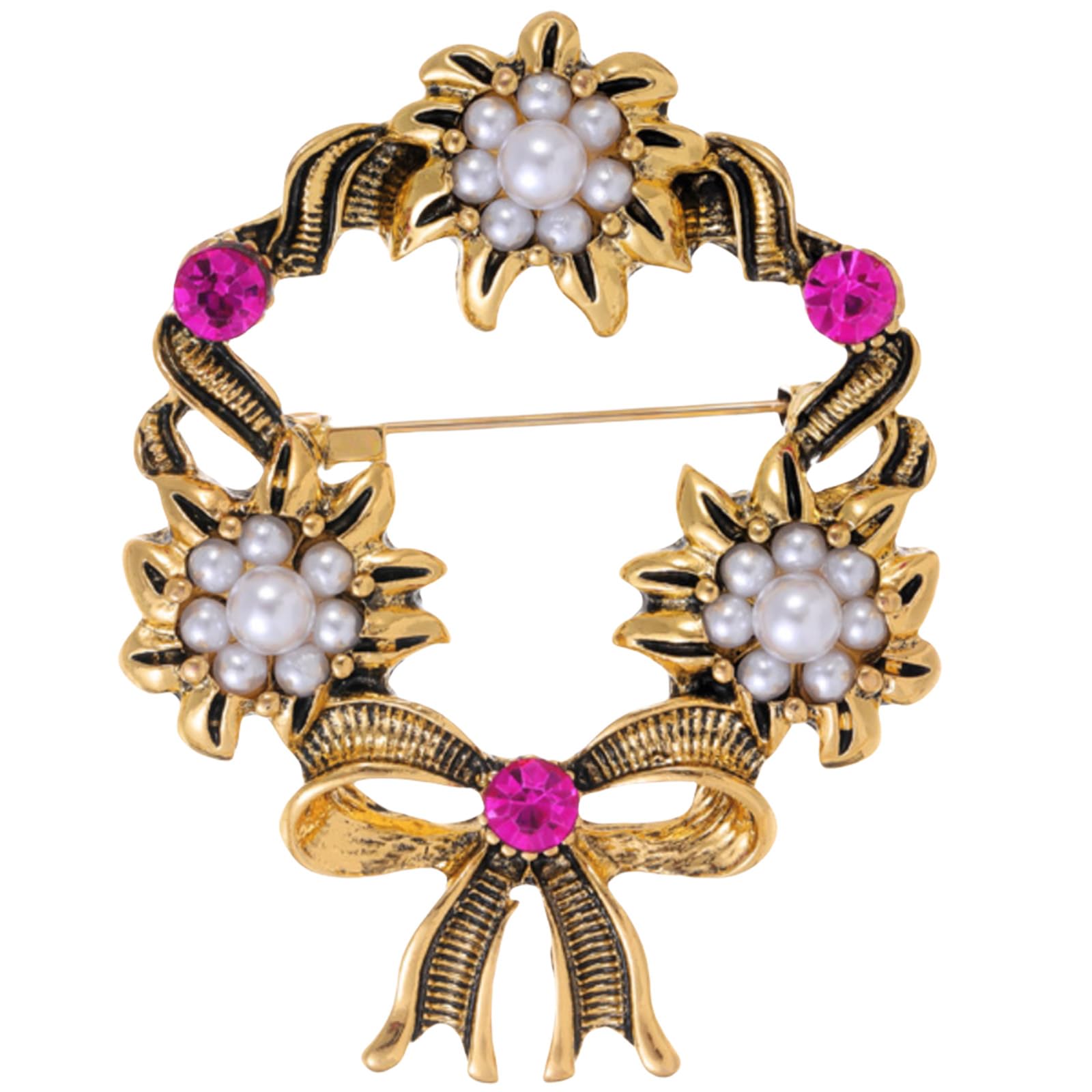 FAIRYGATE Rhinestone Brooch Clothing Jewellery Accessories Fashion Elegant Shiny Crystal Teardrop Brooches Wreath Pendent Lapel Pin，B36 — view 62