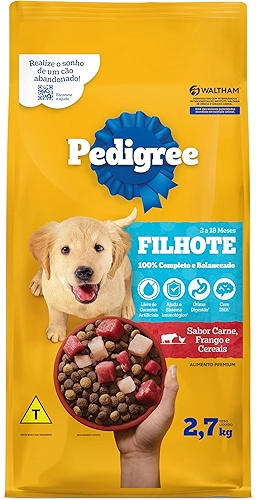 PEDIGREE Ração Carne Frango e Cereais Cães Filhotes 2,7 kg