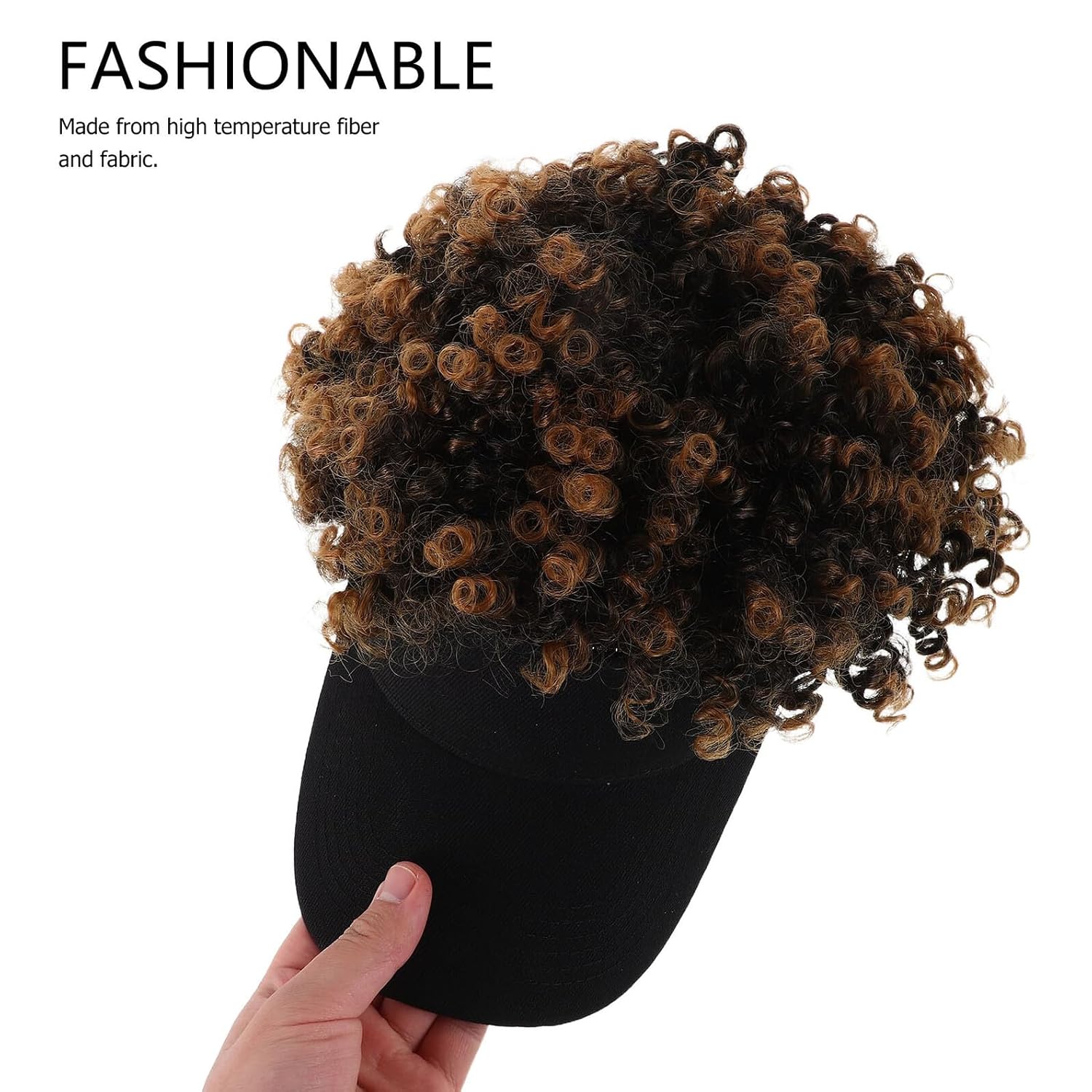 Afro Curly Wig Hat for Women, Short Synthetic 1bt27# High-temperature Fiber, Small Spiral Curl Hair Cap, Comfortable Cosplay and Halloween Accessory