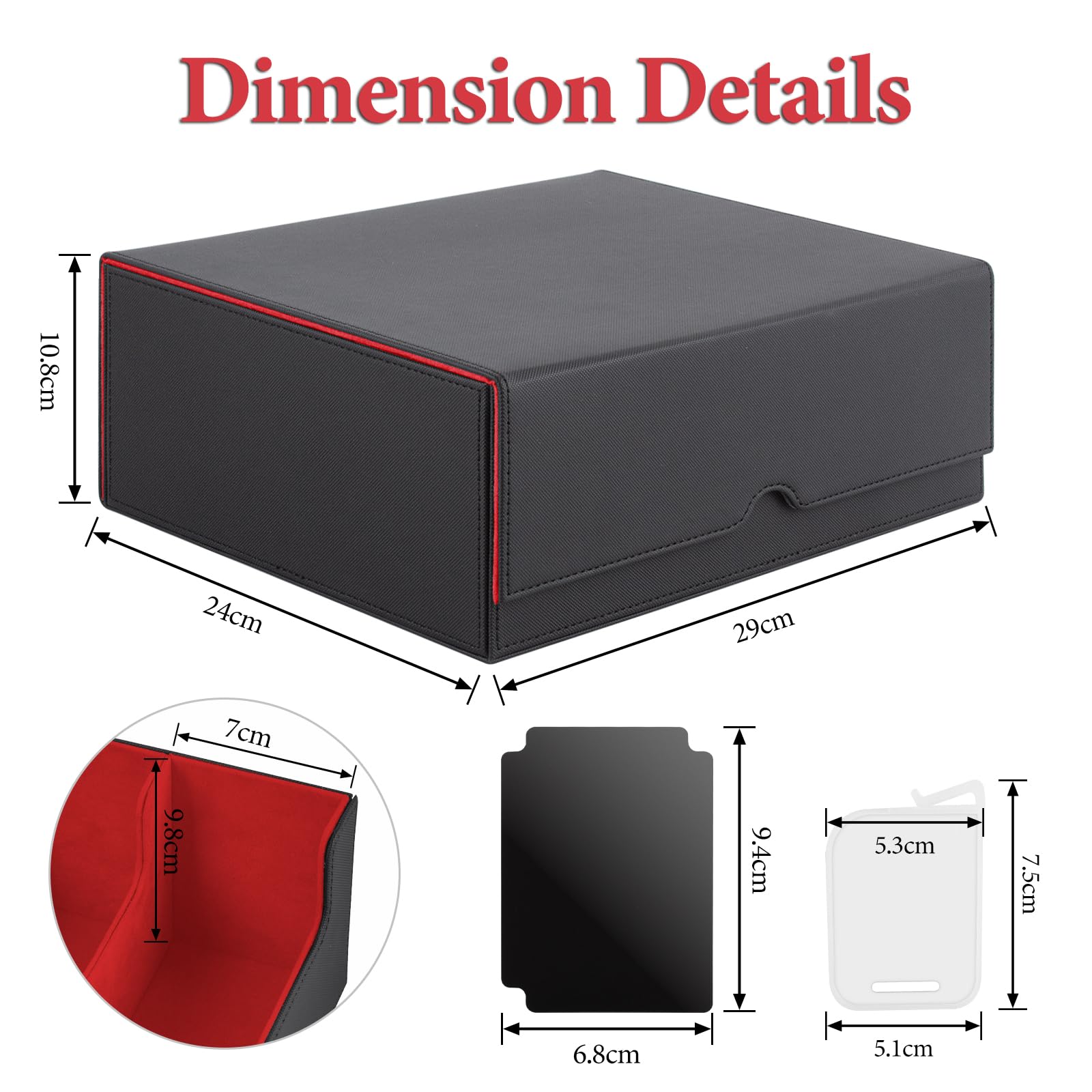 ECOSEAO Card Box for MTG Magnetic Card Storage Box, Leather Magnetic Deck Box for Over 1800 Cards - Image 2