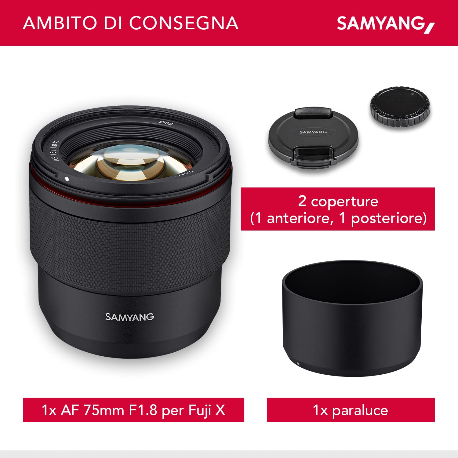 Samyang AF 75mm F1.8 per Fuji X - obiettivo da ritratto leggero e compatto con LSTM-AF, protezione dagli agenti atmosferici e interruttore personalizzato per viaggi e scatti notturni di alta qualità