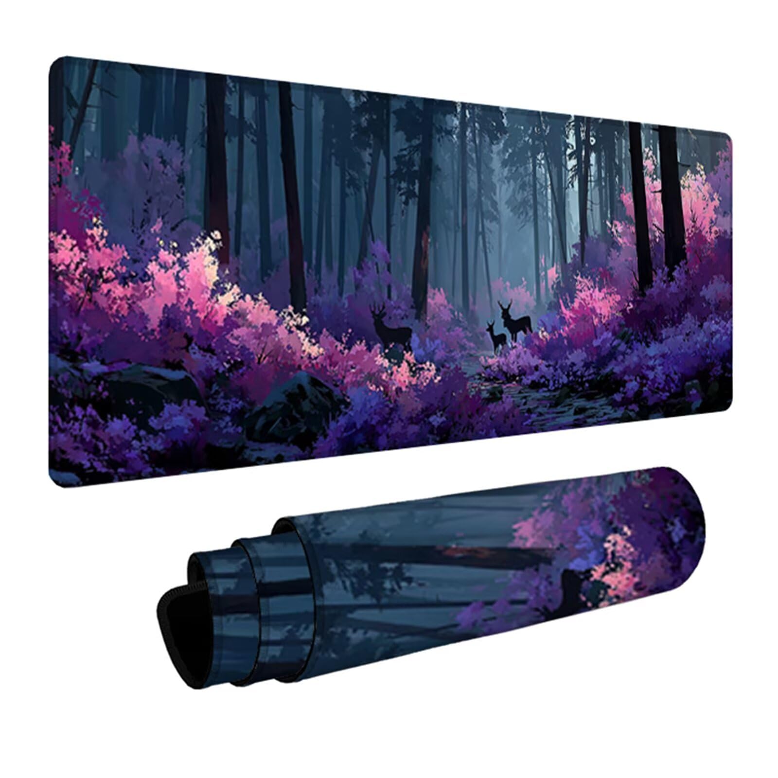 Pflanzen U-2072 Gamingowa podkładka pod mysz, 1200 x 600 x 3 mm, z antypoślizgową gumową podstawą, podkładka pod mysz XXL z przyszytymi krawędziami, akcesoria dla graczy, do biura, komputera, domu, na